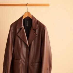 Veste en cuir courte Femme